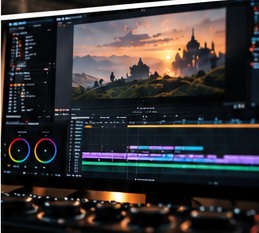 Creative editing and colour grading workspace